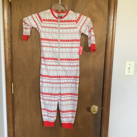 3/$9 Unisex Snowflake fairisle footless fleece onesie PJ 4T - Picture 12 of 17
